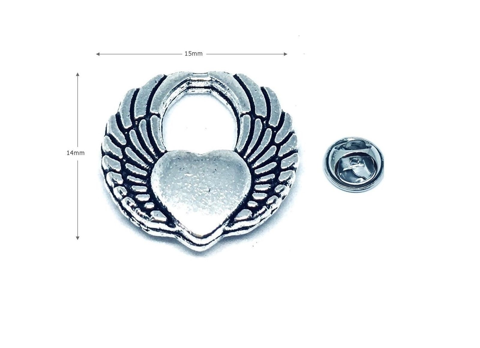 Heart Shaped Angel Wings Pin FINOX