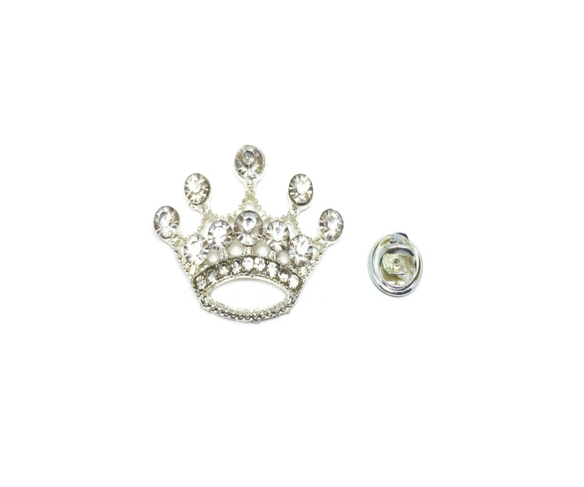 Rhinestone Crown Brooch Pins Finox 