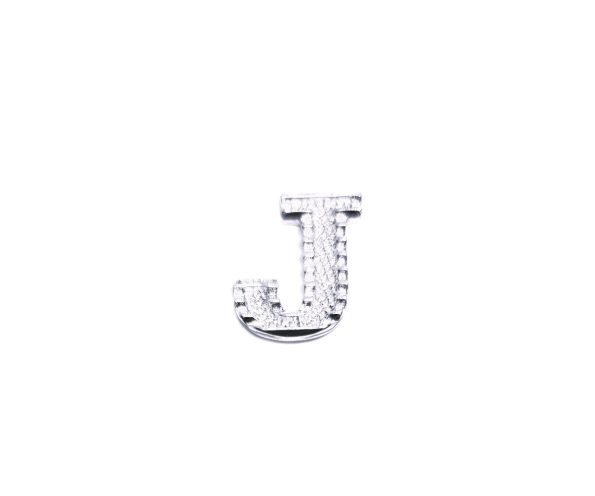 Silver Alphabet Letter J Pin