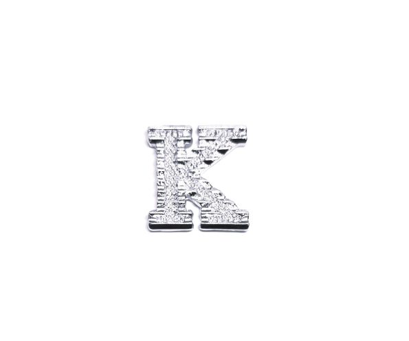 Silver Alphabet Letter K Pin