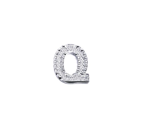 Silver Alphabet Letter Q Pin