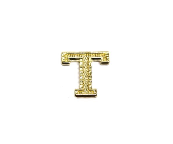 Gold Alphabet Letter T Pin