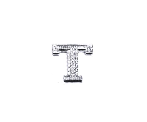 Silver Alphabet Letter T Pin