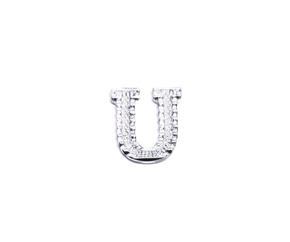 Silver Alphabet Letter U Pin