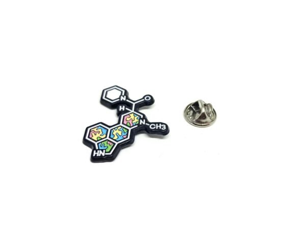 Chemical Structure of Molecules Pin Badge