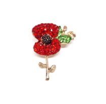 Red Poppy Brooch Pin