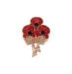 Rhinestone Poppy Pin