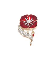 Enamel Poppy Brooch