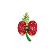 Crystal Poppy Brooch