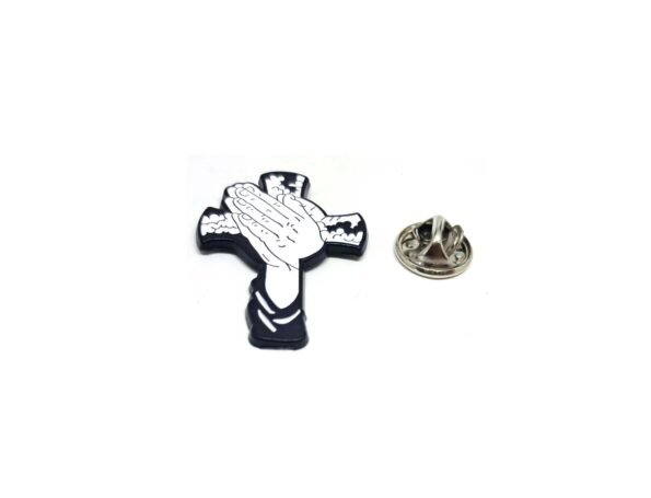 Praying Hands Cross Lapel Pin