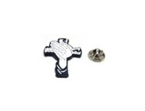 Praying Jesus Cross Enamel Pin