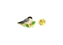 Bird with Branch Enamel Pin