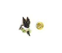 Hummingbird with branch Enamel Pin