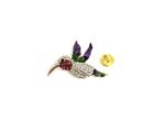 Rhinestone Hummingbird Brooch Pin