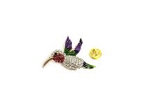 Rhinestone Hummingbird Brooch Pin