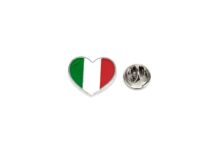 Italy Flag Heart Enamel Pin