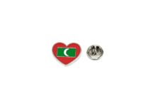 Maldives Flag Heart Enamel Pin