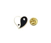 Yin Yang Heart Lapel Pin