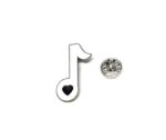 Eighth note White Enamel Music Pin