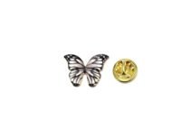 Black White Butterfly Enamel Pin