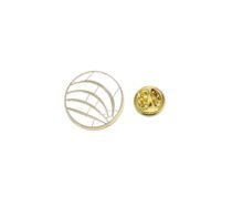 White Enamel Round Pin