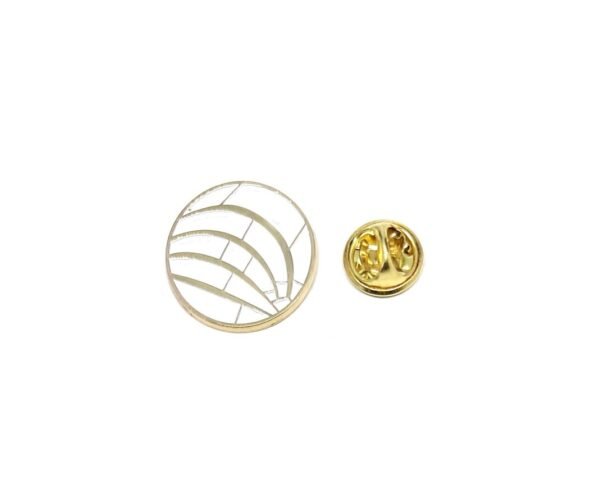 White Enamel Round Pin