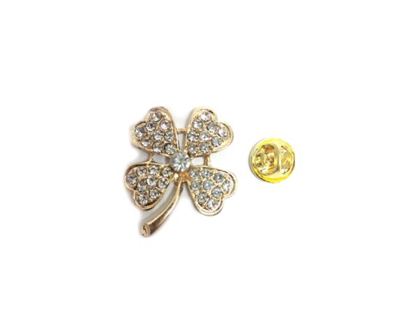 Crystal Shamrock Lapel Pin