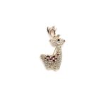 FPX-045 Crystal Lamb Christmas Pin