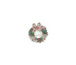 Crystal Christmas Wreath Pin