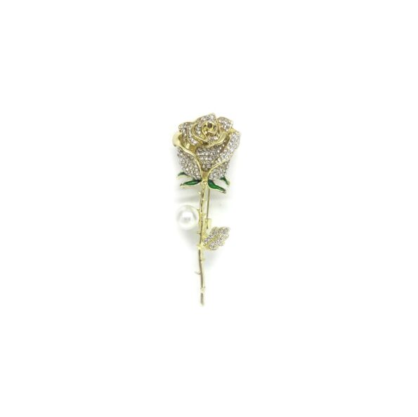 Crystal Rhinestone Rose Pin