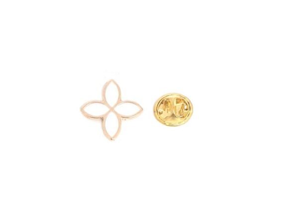 White Enamel Flower Lapel Pin