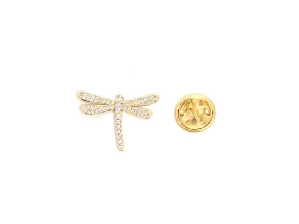 Crystal Dragonfly Lapel Pin