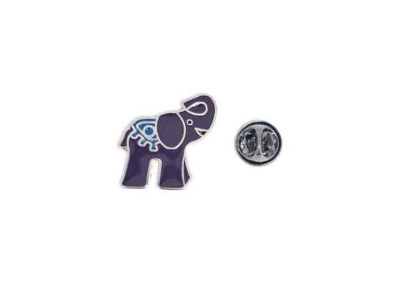 Black Enamel Elephant Pin