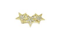 Gold Three Star Brooch Pin