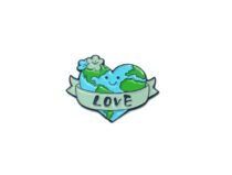 Heart Shaped Love Earth Pin