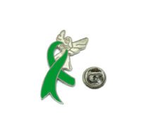 Guardian Angel Green Ribbon Pin