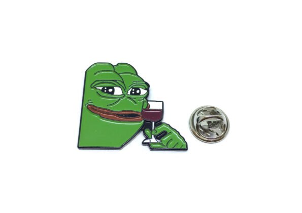 Drinking Cartoon Frog Pin