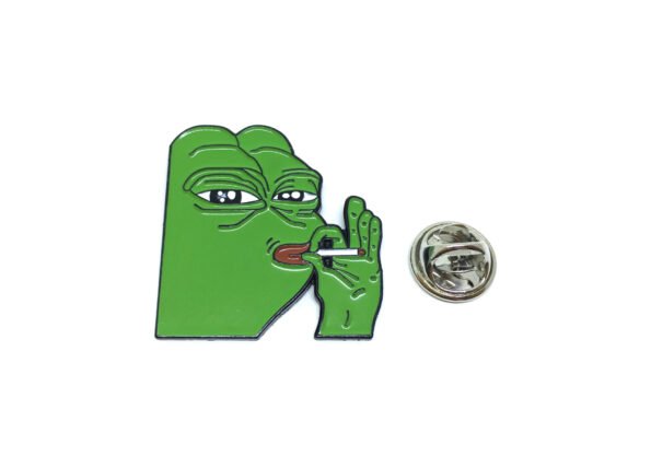 Smoking Cartoon Frog Pin