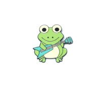 Guitar Funny Cartoon Frog Pin