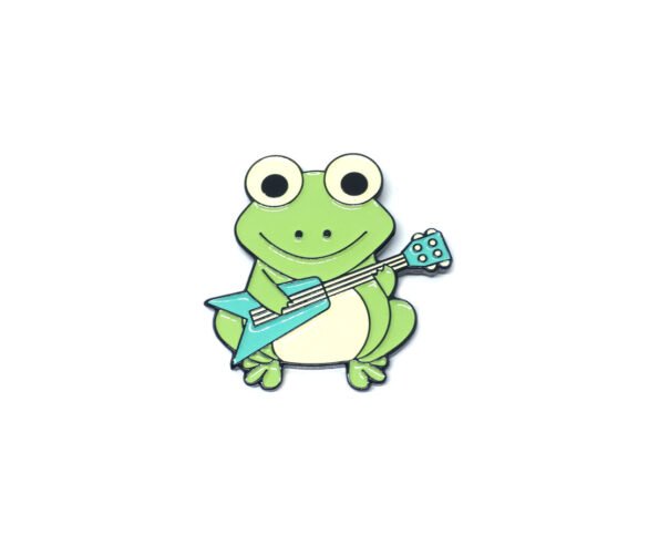 Guitar Funny Cartoon Frog Pin