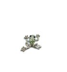 FROG-010 Green Crystal Frog Pin